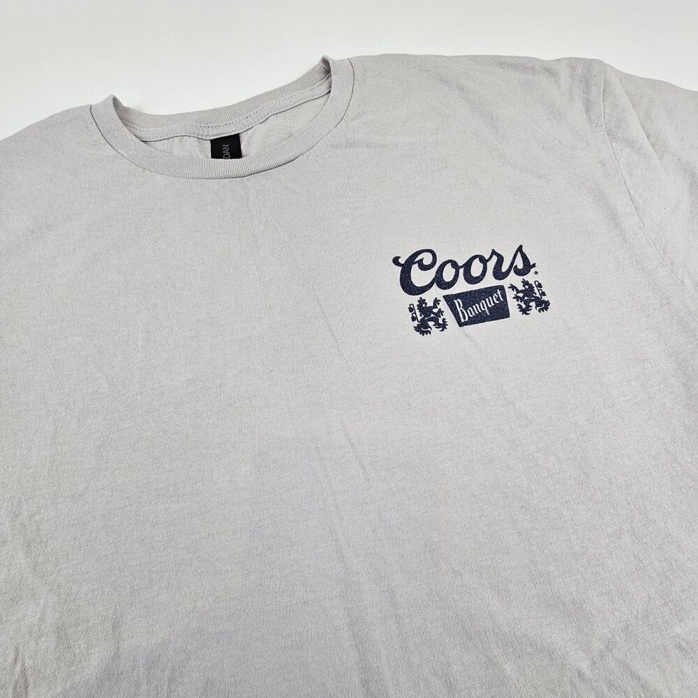Coors Banquet T Shirt Mens XL Gray Rocky Mountain Beer Graphic Back Logo Tee